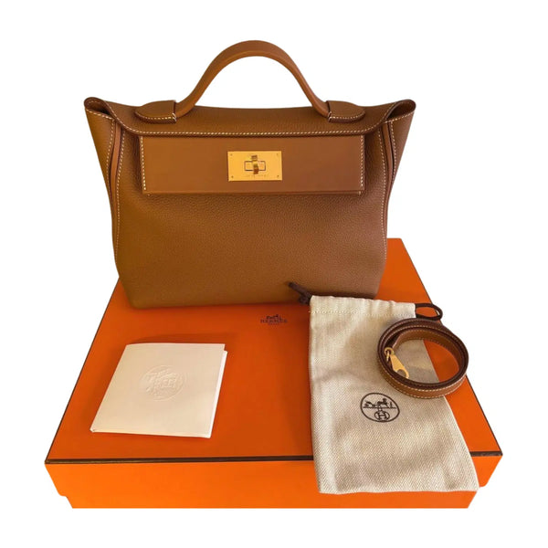 Hermès 24/24 29 cm Gold Leather and Gold Hardware Bag New