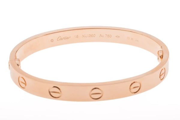 Cartier LOVE 18k Rose Gold Bracelet Size 16