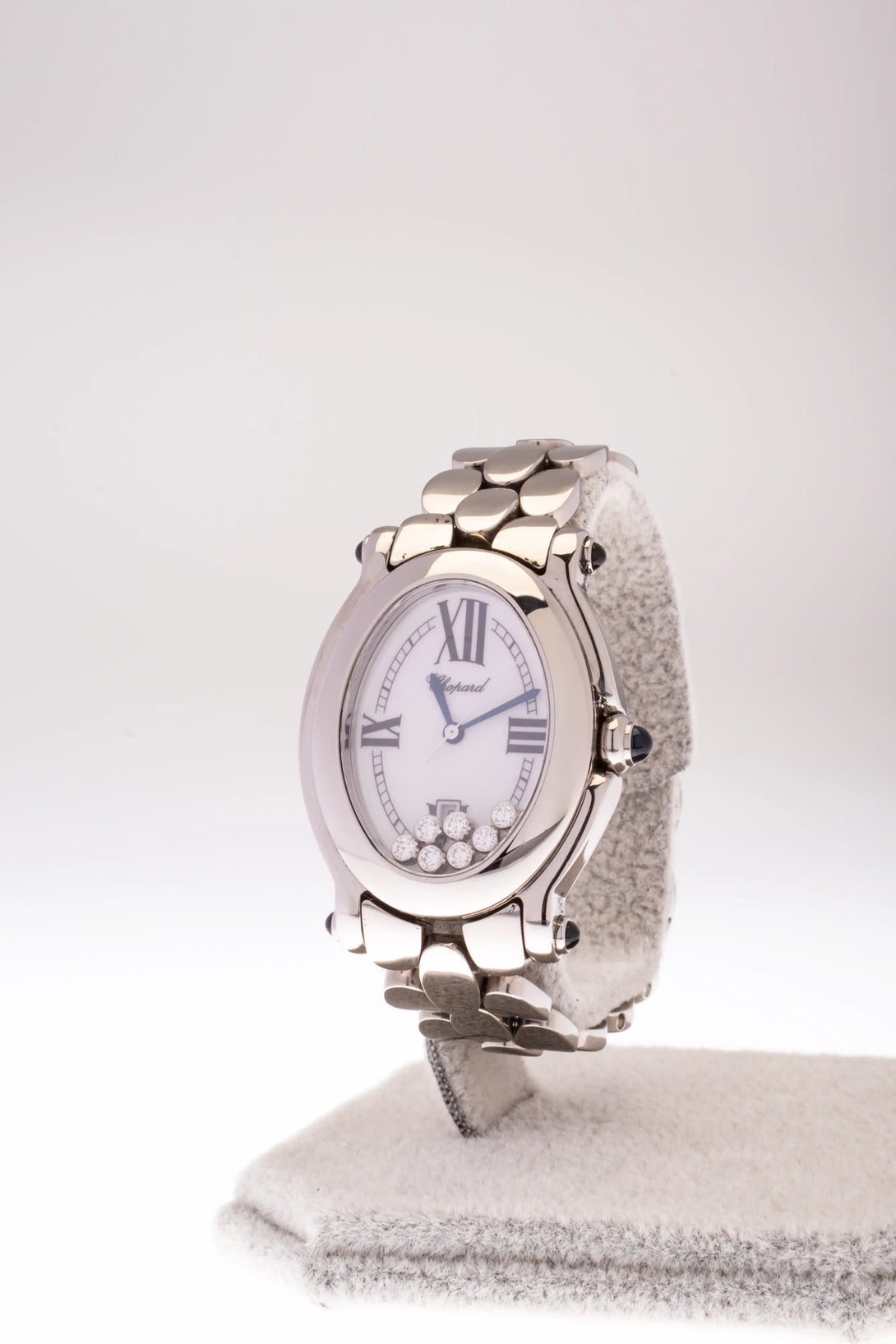 Chopard Happy Sport Classic Oval Watch with 5 Floating Diamonds ...