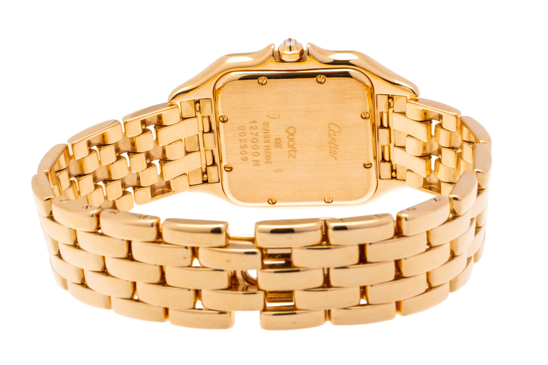 Cartier Panthere Watch 27mm Factory Diamond 18k Yellow Gold