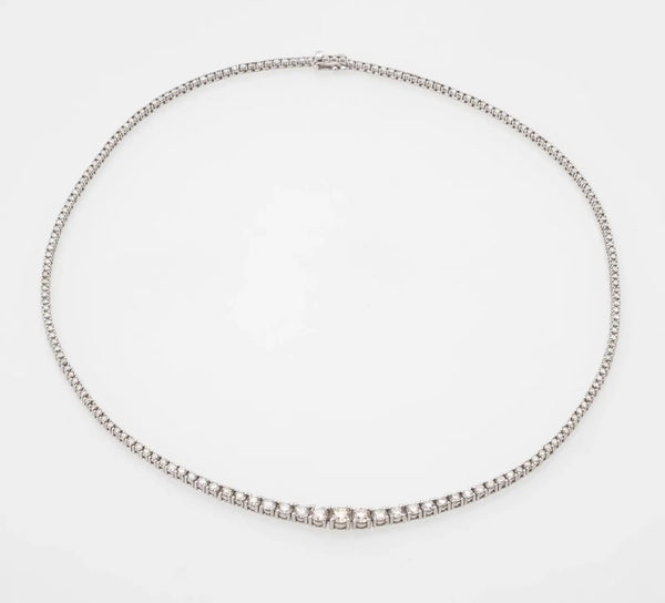 3 ct Diamond Tennis Necklace Choker in Platinum 39cm