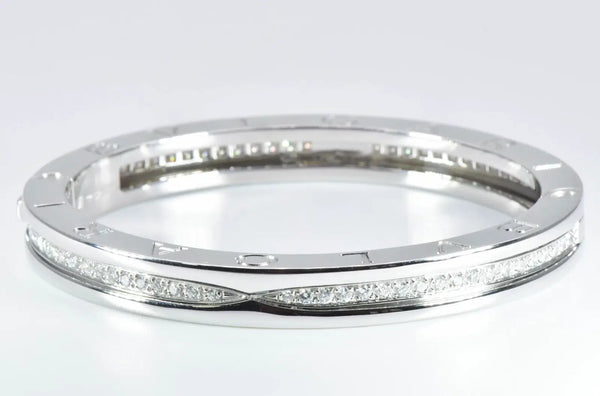 Bvlgari ‘B.Zero1’ Diamond and 18k White Gold Bangle