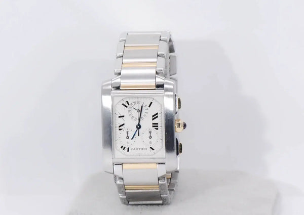 Cartier Tank Francaise Chronograph Watch 39mm Bi-Metal