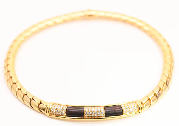 Boucheron 18k Yellow Gold and Diamond Pave Necklace