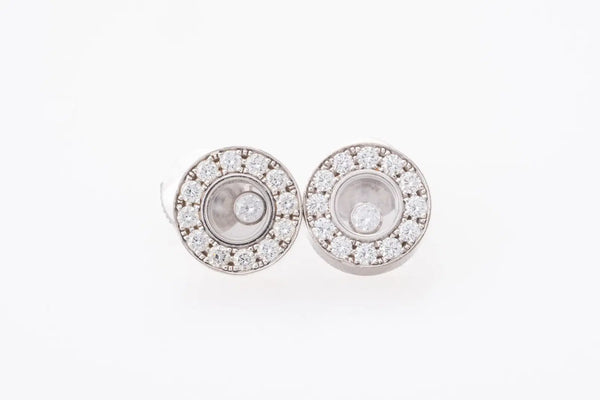 Chopard Happy Diamonds 18ct White Gold 0.38ct Circle Earrings