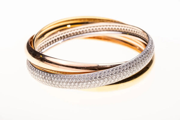 Cartier Trinity One 12.5 ct Diamond 18k Tri Gold Bracelet