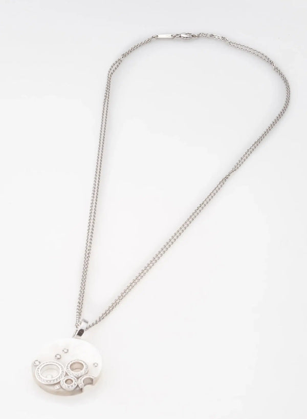 Chopard Happy Spirit Necklace 18k White Gold 1.25 ct Diamond MOP