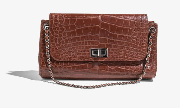 Chanel Reissure 2.55 Aligator Brown Vintage Handbag