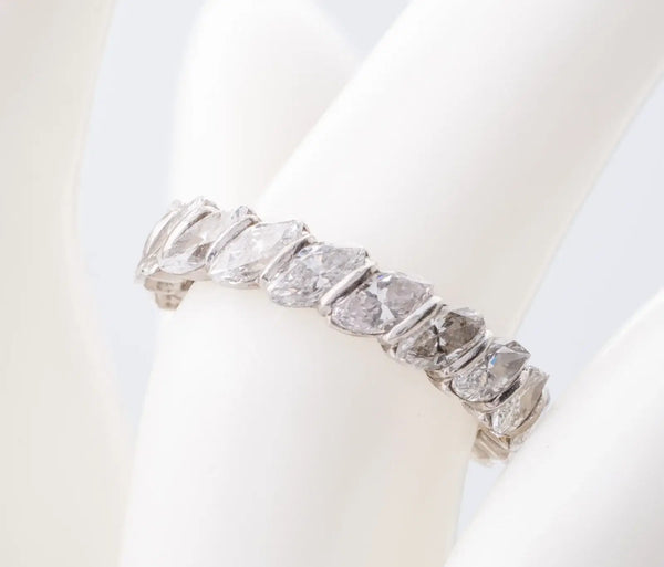 Van Cleef & Arpels Eternity Marquise Diamond Ring 1.14ct 18k White Gold