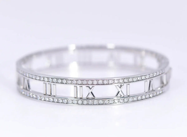 Tiffany & Co. ATLAS 18k White Gold and Diamonds Bracelet