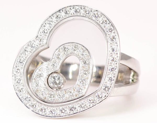 Chopard ‘Happy Spirit’ 18k White Gold Heart Diamond Ring