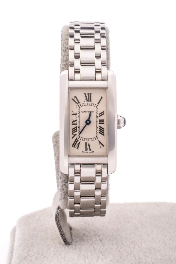 Cartier Tank Americaine Ladies Watch 18k White Gold Cartier Box & Service