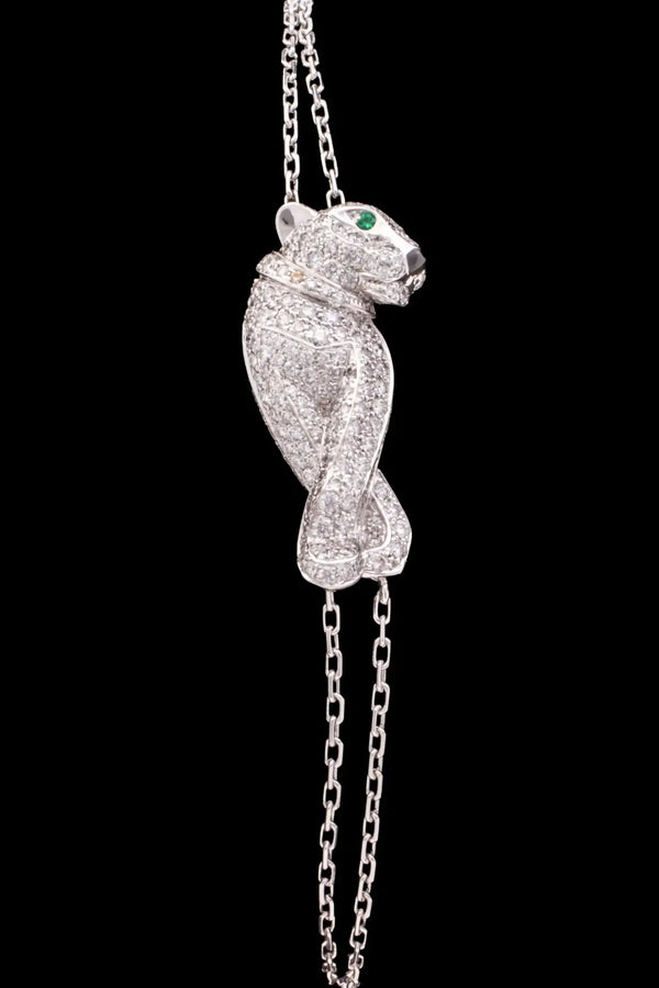 Cartier ‘Panthere’ Diamond Sapphire 18k White Gold Bracelet