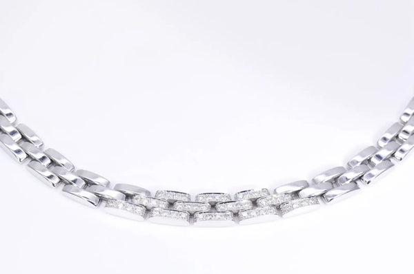 Cartier Maillon Panthere 18k White Gold Diamond Necklace