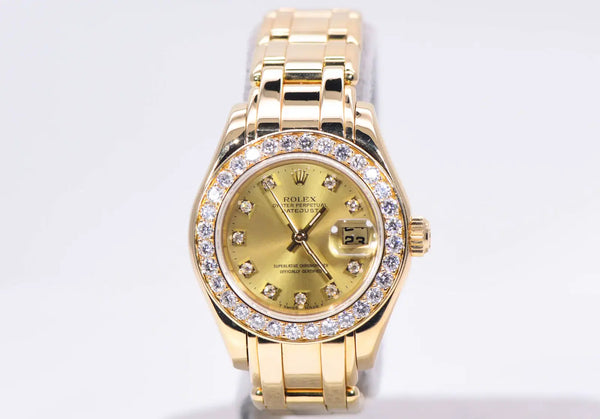Rolex Pearlmaster 29mm 18k Yellow Gold and Factory Diamonds