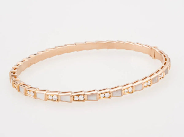 BVLGARI Serpenti Viper 18ct Rose Gold, 0.97ct Diamond and MOP Bracelet