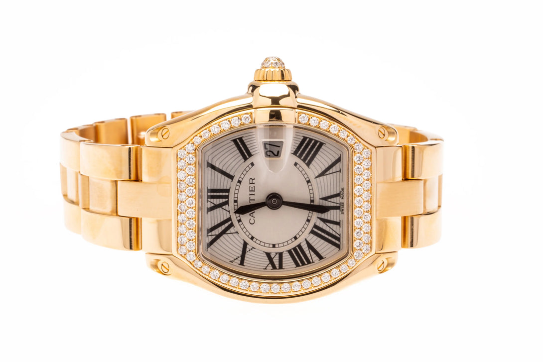 Cartier Roadster 31 mm 18k Yellow Gold Factory Diamond Watch
