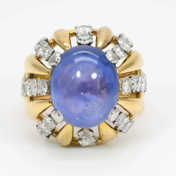 Bvlgari ‘Trombino’ 13ct Cabochon Sapphire & Diamond Ring - 1