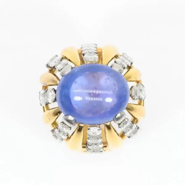 Bvlgari ‘Trombino’ 13ct Cabochon Sapphire & Diamond Ring