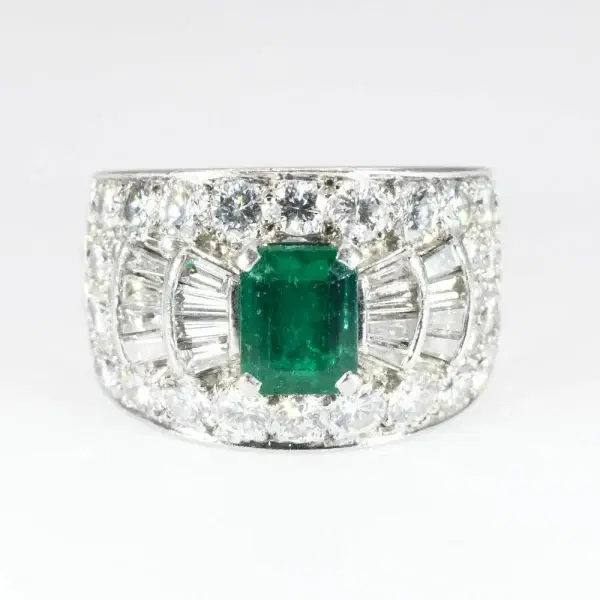 Bvlgari ‘Trombino’ Emerald & Diamond Ring