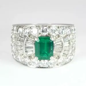 Bvlgari ‘Trombino’ Emerald & Diamond Ring