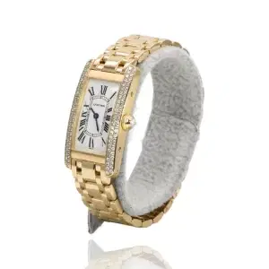 Cartier Ladies Tank Americaine Yellow Gold and Diamonds