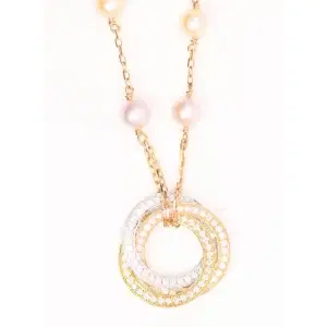 Cartier Trinity Cultured Pearl and Diamond Necklace