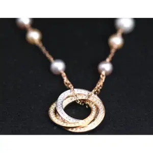 Cartier Trinity Cultured Pearl and Diamond Necklace