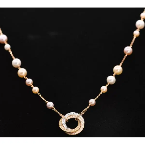 Cartier Trinity Cultured Pearl and Diamond Necklace