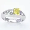 Graff 18k White Gold Fancy Intense Yellow Diamond Ring