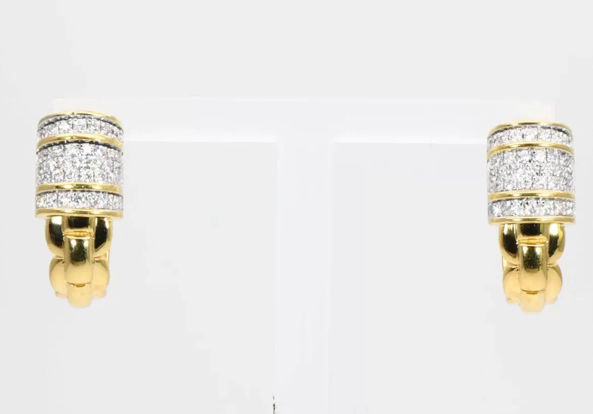 Fope Yellow Gold Hoop Diamond Earrings