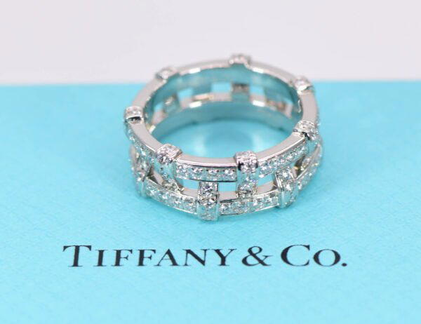 Tiffany & Co Platinum & Pave Weave Diamond Ring