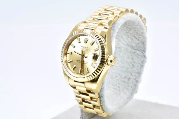 Rolex Ladies Datejust President 26mm Yellow Gold Watch