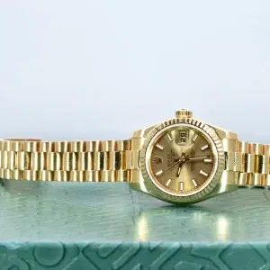 Rolex Ladies Datejust President 26mm Yellow Gold Watch