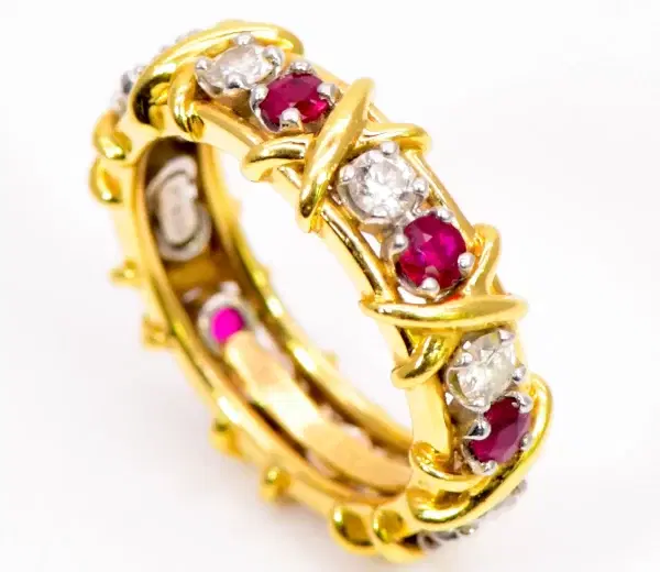 Tiffany & Co. Schlumberger Diamond and Ruby Ring