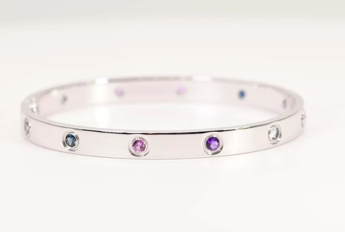 Cartier 'Love' 18k White Gold Gemset Bracelet