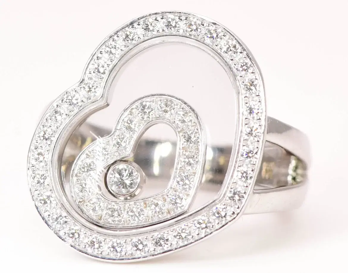 Chopard ‘Happy Spirit' 18k White Gold Heart Ring