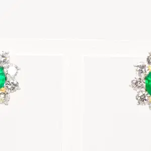 Cartier Earrings 4.15 Emerald And 3.6 ct Diamond Platinum