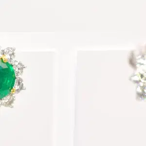 Cartier Earrings 4.15 Emerald And 3.6 ct Diamond Platinum