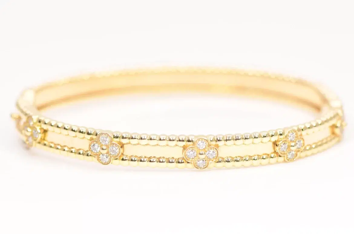 Van Cleef & Arpels Diamond and 18K Yellow Gold Perlée Bracelet