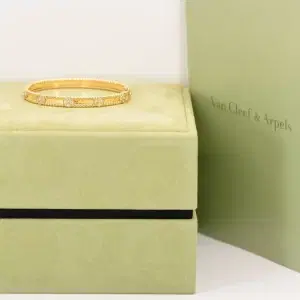 Van Cleef & Arpels Diamond and 18K Yellow Gold Perlée Bracelet