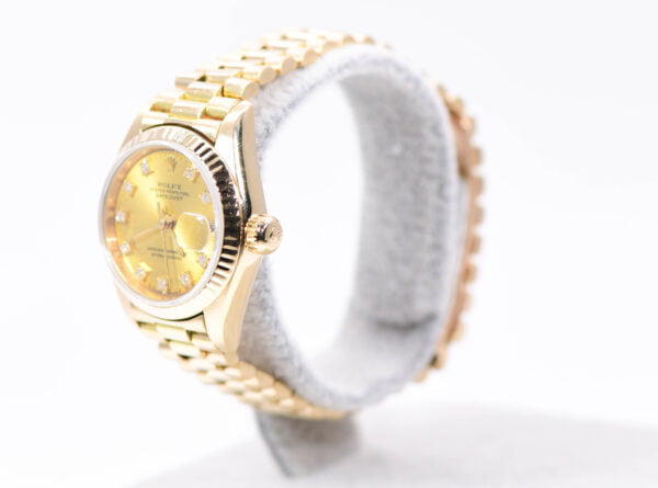 Rolex DateJust 26mm 69178 Diamond Gold Watch President Bracelet