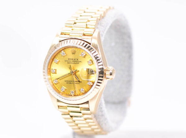 Rolex DateJust 26mm 69178 Diamond Gold Watch President Bracelet