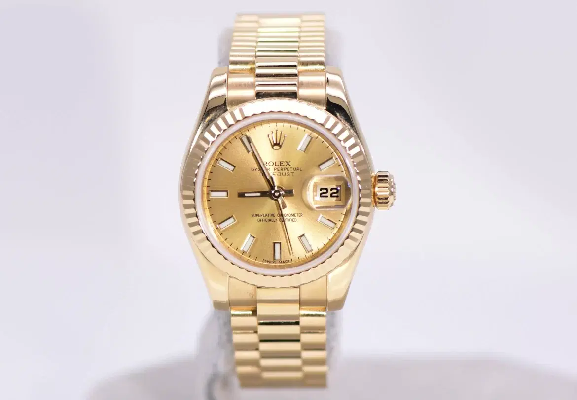 Rolex DateJust 26mm 179178 Gold Watch President Bracelet