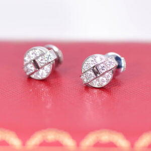 Cartier Himalia Diamond Stud Earrings 18k White Gold