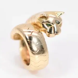 Cartier Panthere Ladies Ring Tubogas 18k Yellow Gold