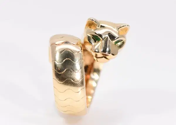 Cartier Panthere Ladies Ring Tubogas 18k Yellow Gold