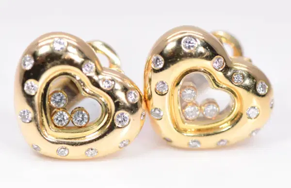 Chopard ‘Happy Diamonds’ 18k Yellow Gold Heart Earrings