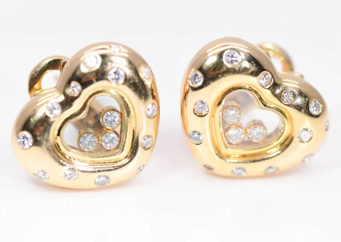 Chopard ‘Happy Diamonds’ 18k Yellow Gold Heart Earrings