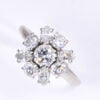 Cartier Flower Platinum 2.10 ct Diamond Ring Vintage 1960s